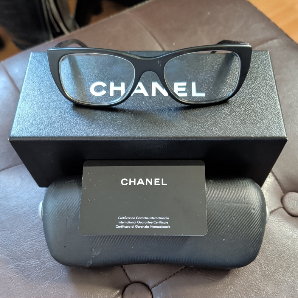 CHANEL Black Rectangular Women's Optical Glasses … - image 7